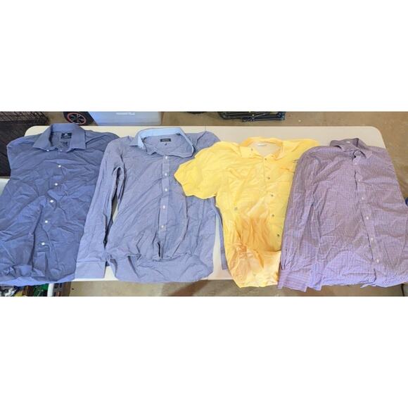 Lot Of 12 Men’s Dress Shirts, Assorted Brands, Sized Medium - Large - Picture 1 of 2